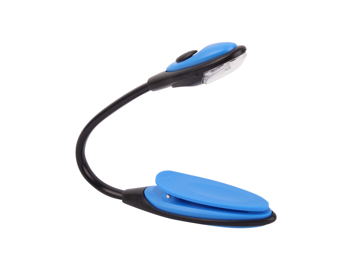 Lámpara de lectura flexible con clip, modelo portátil (azul)