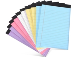 Paquete De 10 Blocs De Notas Coloridos Con Renglones Para La Oficina Y Para Tomar Notas, Cuaderno Pequeño Y Portátil.