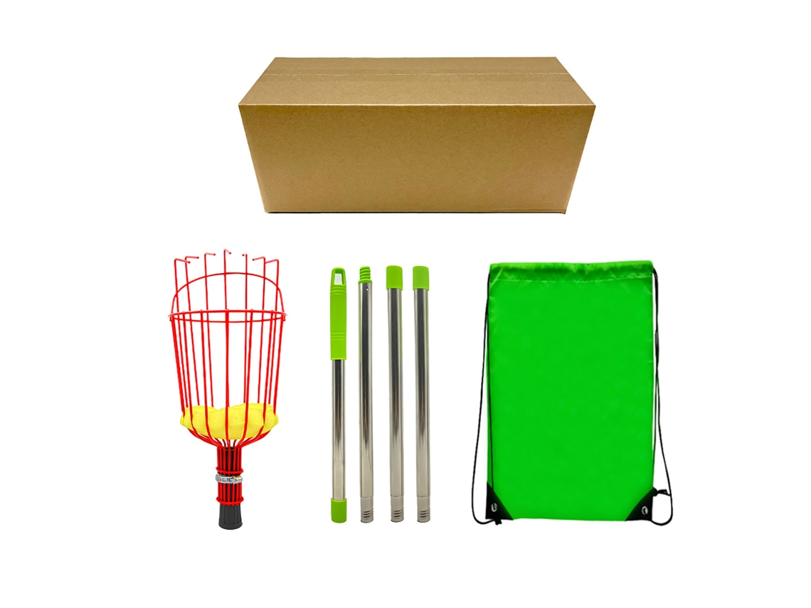 Recolector De Fruta Con Cesta Telescópica De Acero Inoxidable De 80-160 Cm, Herramienta Para Aguacate, Limón Y Mango.