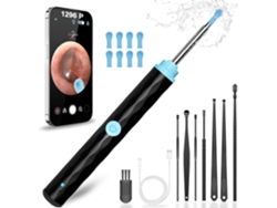 RNEMITERY Solución para el cuidado de los oídos, removedor de cerumen de compatibilidad universal con cámara 1080P, cucharas de silicona para los oídos, batería