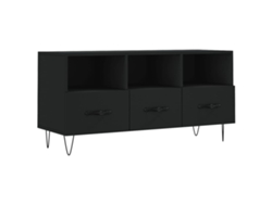 Maison Exclusive - Mueble De Tv Madera De Ingeniería Negro 102x36x50 Cm