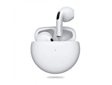 Auriculares Bluetooth True Wireless para Iphone con Micrófono Bass Air Pro 6 Blanco