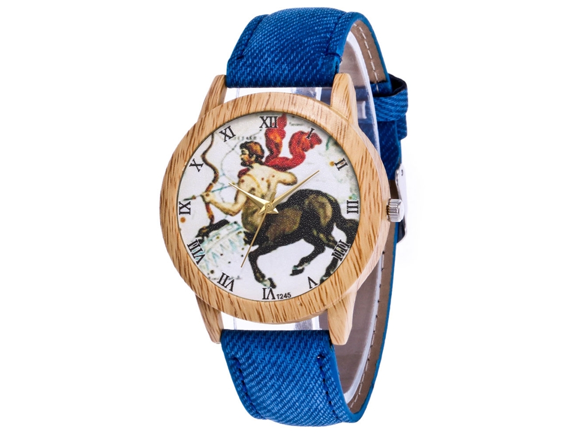 Reloj Casual De Cuarzo Unisex Zhoulianfa Con Correa De Lona Vaquera (azul)