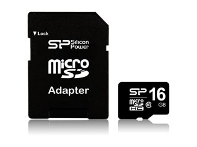 Tarjeta de memoria SDHC con Adaptador SILICON POWER CL10 16GB
