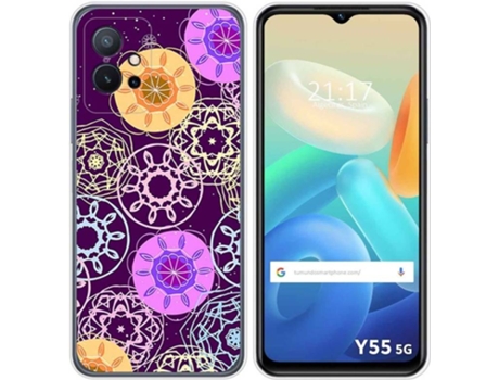 Carcasa para Vivo Y55 5G TUMUNDOSMARTPHONE Dibujos Radial Multicolor