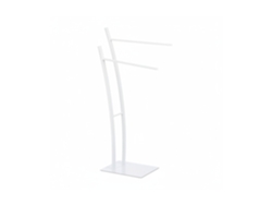 Relaxdays Toalheiro Com 2 Barras, Toalheiro Livre De Instalação, Suporte Para Toalhas Hbt 88 X 43 X 24 Cm, Branco