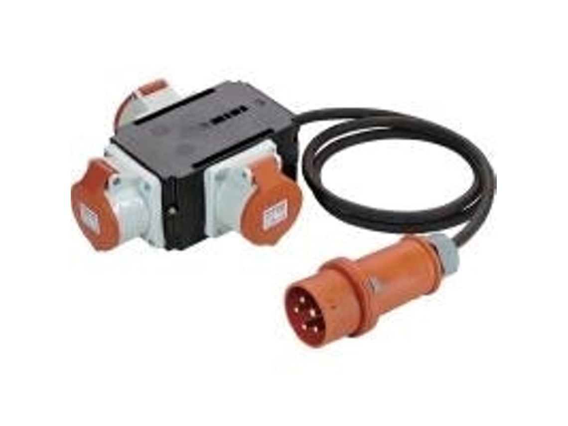 60529 Distribuidor de corriente Mixo 400v o 32 A 1 enchufe Cee 32 A, 5 pines 400 V IP44 Como Schwabe (60529)