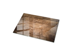 Espejo de sobremesa rectangular (100 x 70 cm - Estructura de tablones de madera - Marrón)