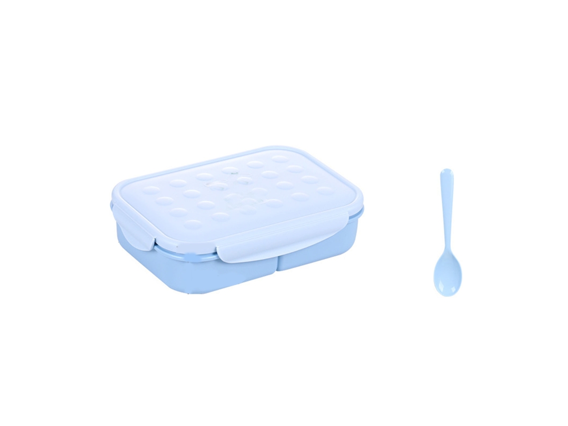 Fiambrera Bento De 3 Compartimentos, Pp, Segura, Reutilizable, Portátil Con Cuchara, 1800 Ml