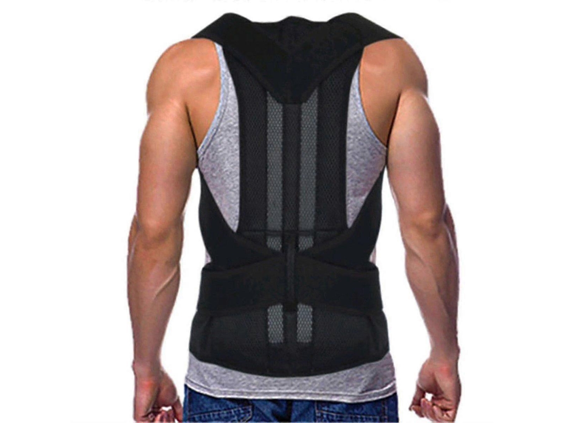 Cinturón de soporte lumbar ajustable, corrector de postura para hombros, columna vertebral y espina dorsal (M)