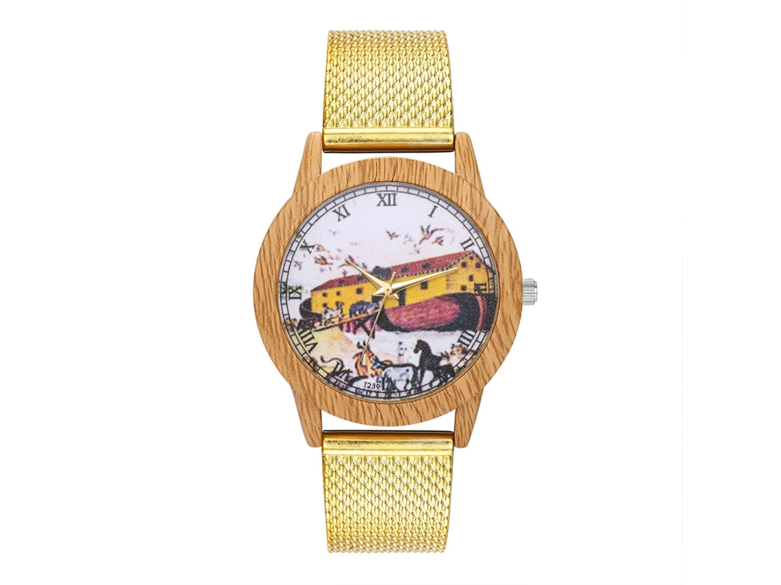 Reloj De Cuarzo Con Cinturón De Silicona Unisex Moda Pulsera Oro