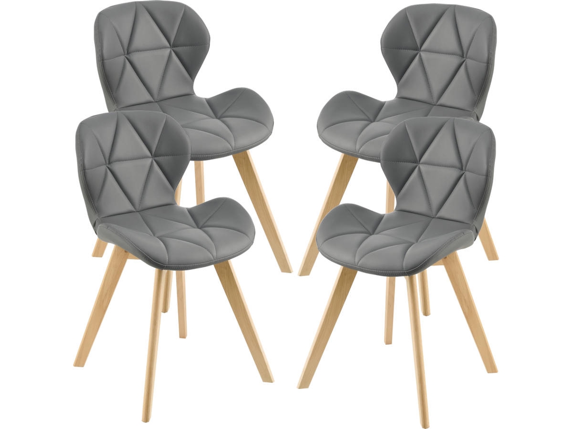 Conjunto de 4 sillas de Comedor [en.casa]  Älmhult 78x47x52 cm - Gris