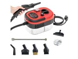 Limpiador a vapor de 2500 W con alta temperatura y presión, 7 accesorios, 6 modos ajustables, rojo Gertiz