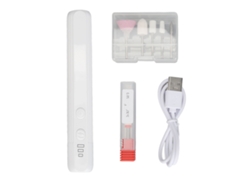 Taladro eléctrico para uñas Rebe-piz con LED, recargable por USB, 6 cabezales y rotación para uso frontal y posterior - Set de taladro eléctrico para uñas