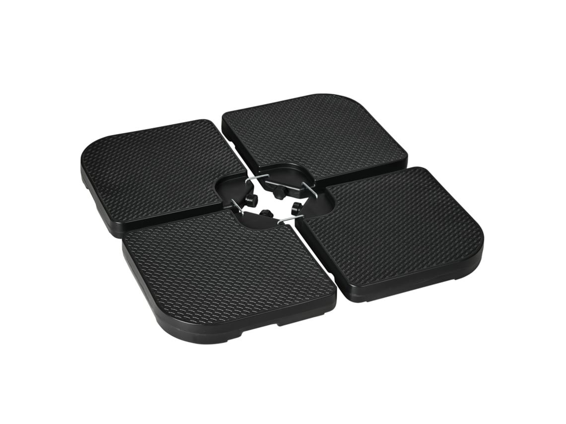 Base para sombrilla de HDPE de 4 piezas, resistencia al agua de 59 kg, arena negra de 80 kg