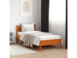 Estructura De Cama Sin Colchón Madera De Pino Marrón 90x200 Cm