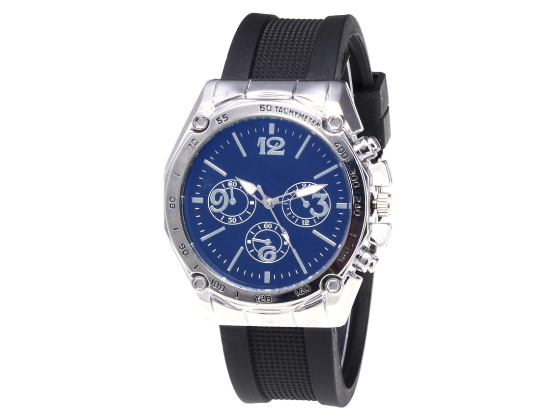 Reloj De Pulsera Unisex De Cuarzo Con Correa De Silicona, Estilo Casual, Esfera Azul Plateada.