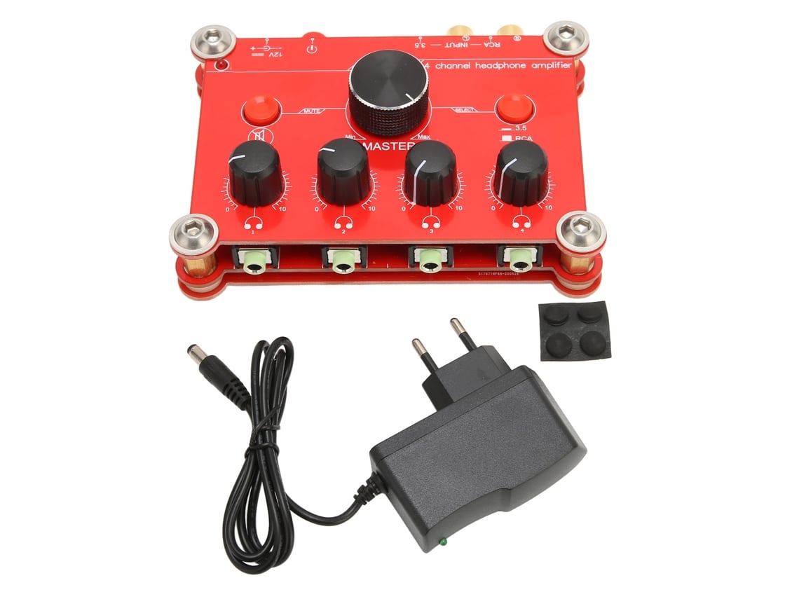 Amplificador De Auriculares 4 Canales Con Control De Volumen Independiente