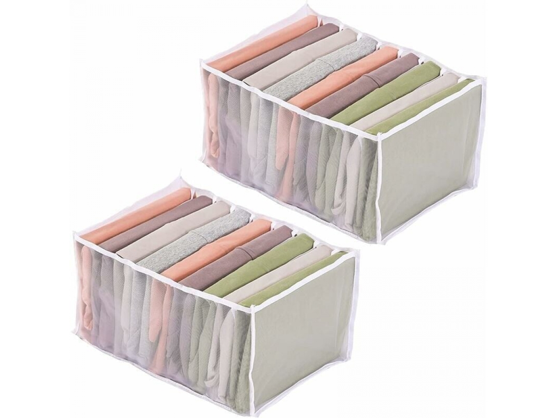 Caja de almacenamiento de tela plegable, paquete de 2, 36 x 23 x 19,5 cm