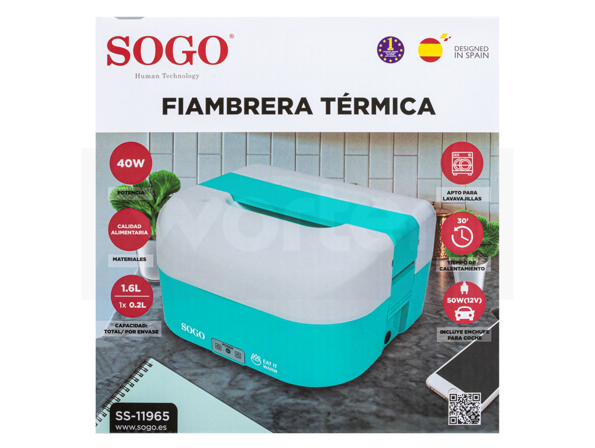Fiambrera térmica SOGO FEL-SS-11965 (1,6L)