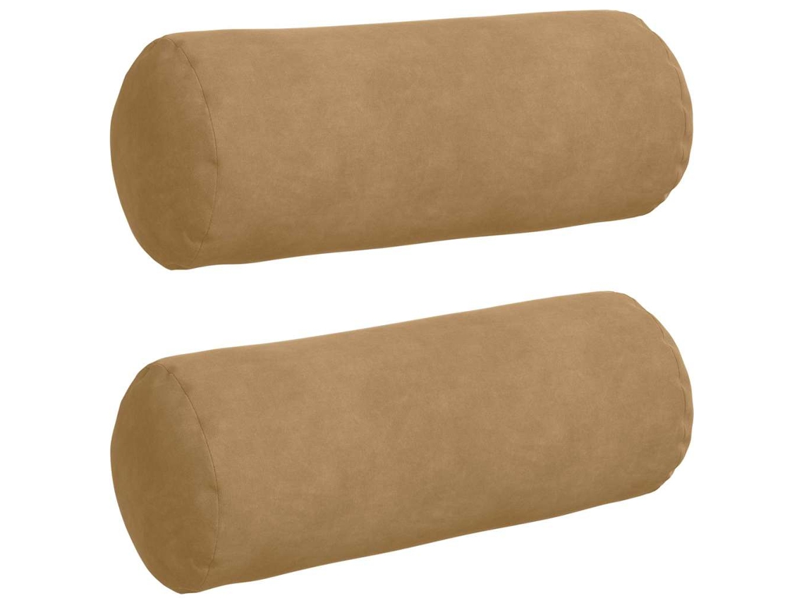 Cojines Bolster 2 Uds Marrón Ø 15 X 40 Cm Tela De Pana