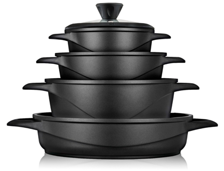 Batería de Cocina BRIEBE Inducción 8 Piezas, Aluminio Fundido, Antiadherente, MGK17S