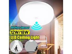 Lámpara de techo LED con sensor de movimiento inteligente, 12 W, 12 W y 18 W, no regulable, para el hogar, 220 V CA