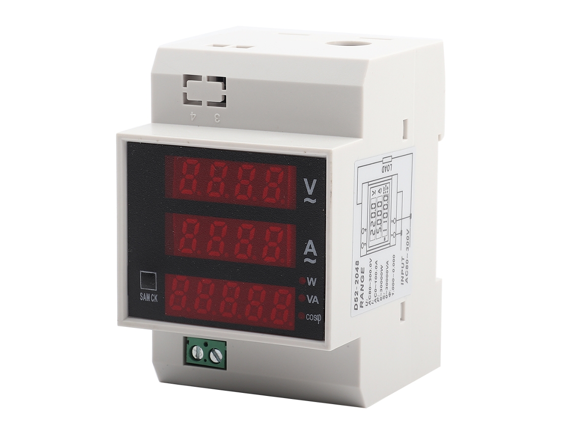 Yncm2026-medidor Digital De Energía Din Rail Led Potencia Activa Factor Potencia Multifuncional