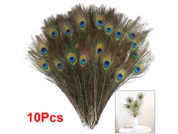 10 Plumas De Pavo Real Naturales Para Decoración De Bodas, Fiestas Y Manualidades.