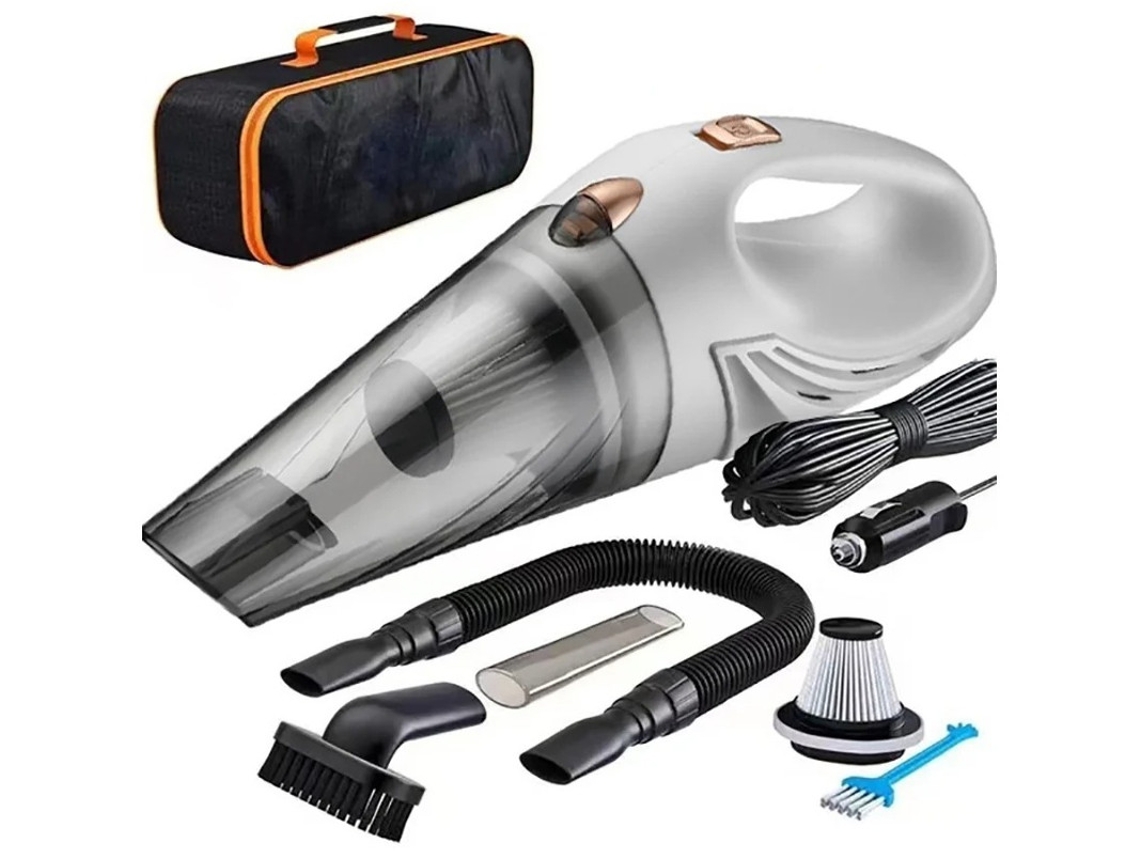 Aspiradora de mano Yizhood de alta potencia, 12 V, portátil, para coche, con enchufe blanco