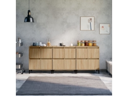Pack 3 Uds Aparador | Mueble De Comedor | Buffetes Madera Contrachapada Roble Sonoma 60x35x70 Cm Wsd502768