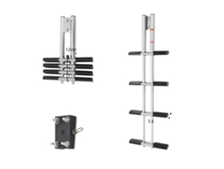 Escalera telescópica, 4 peldaños, capacidad de carga de 408 kg, acero inoxidable, diseño plegable, tamaño compacto (OEM)