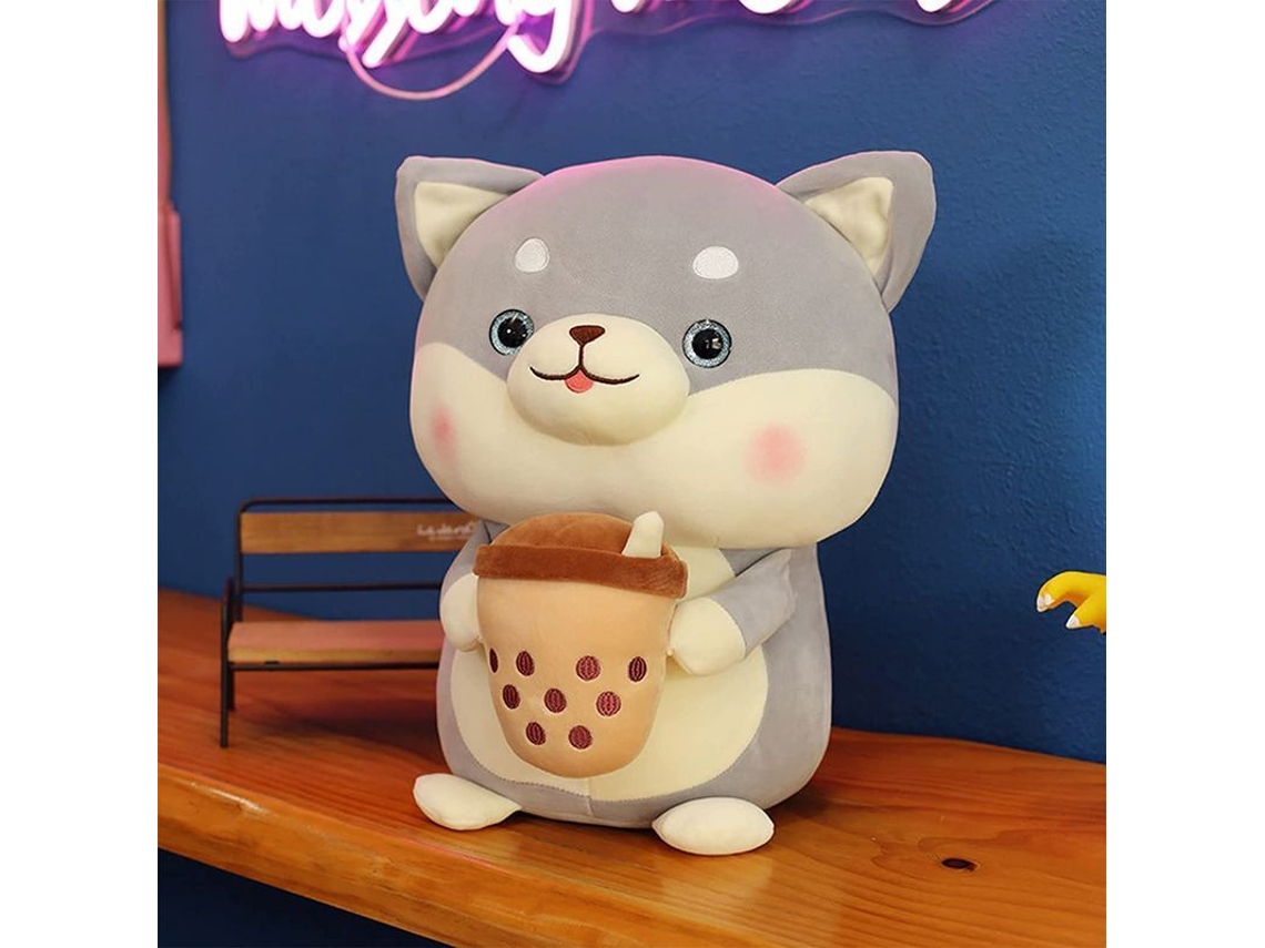 Perro De Peluche De 9 Pulgadas - Muñeco Kawaii De Té Con Leche Y Lindas Burbujas