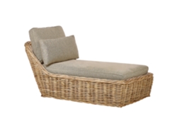 Tumbona de estilo boho BELIANI Belsito de Ratán Natural 93x180x100