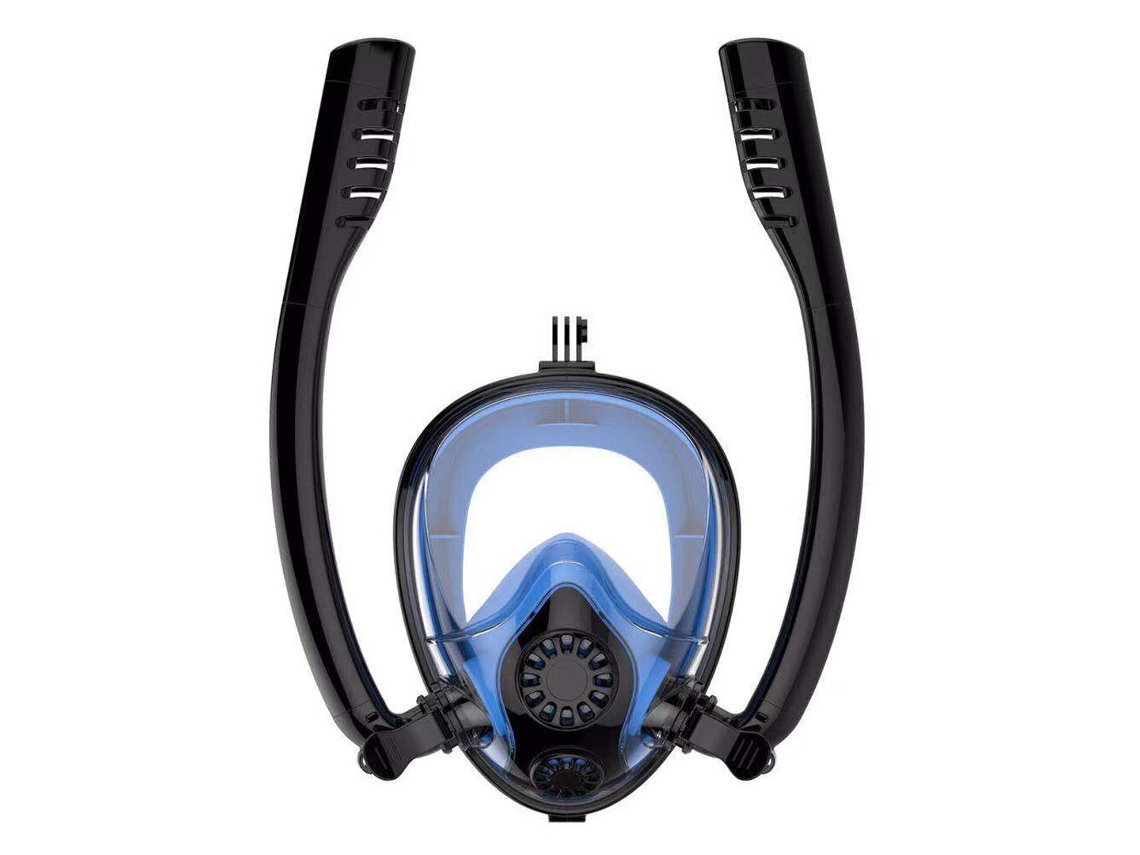 Óculos De Natação Panorâmicos 180° Com Tubo Duplo Impermeáveis ​​e Antiembaçantes Tamanhos X/xl Pretos Para Mergulho E Snorkel