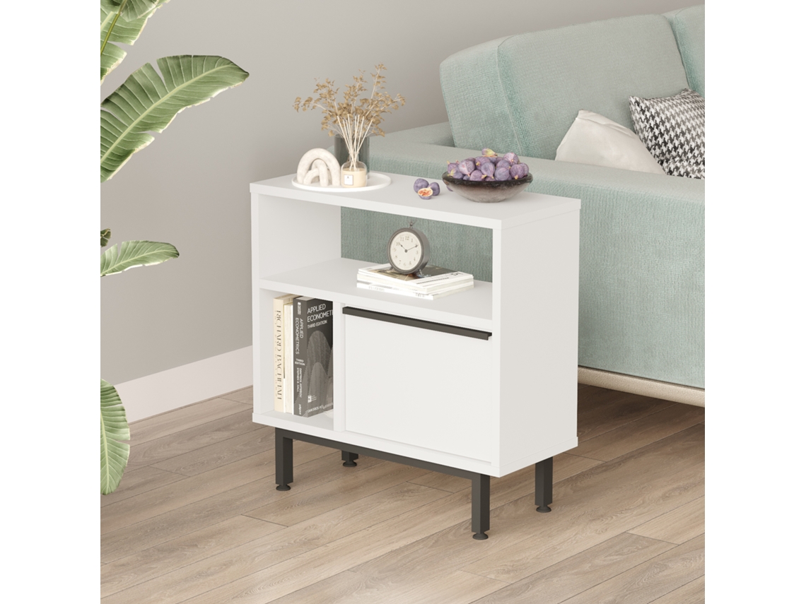 Mesa auxiliar Vesanto 60x60x26 cm multiusos - Blanco [EN.CASA]