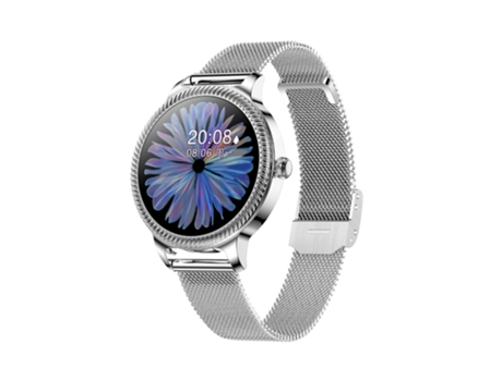 EKO Reloj conectado 5.0 con sensor de frecuencia cardíaca y pulsera milanesa Plateado