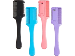 Peigne De Coupe Doble Face 4 Pièces Negro Azul Rosa Violy, Outil Tonte Y Amincissement Des