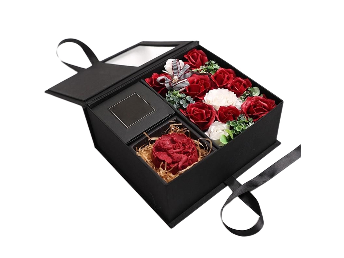 Caja De Regalo De Rosa Romántica Para Ocasiones Especiales Jabón Natural Suave Nutritivo
