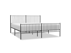 Maison Exclusive - Estructura Cama Sin Colchón Con Estribo Metal Negro 193x203 Cm