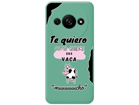 Funda Diseño Vaca para Xiaomi Redmi A3 TUMUNDOSMARTPHONE Silicona Líquida Verde