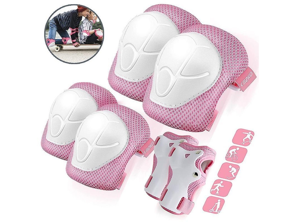 Dan26-protector De Rodillas Y Codos Para Niños 3-8 Años, Equipo De Seguridad Para Patinaje Ciclismo Scooter Bicicleta Rosa