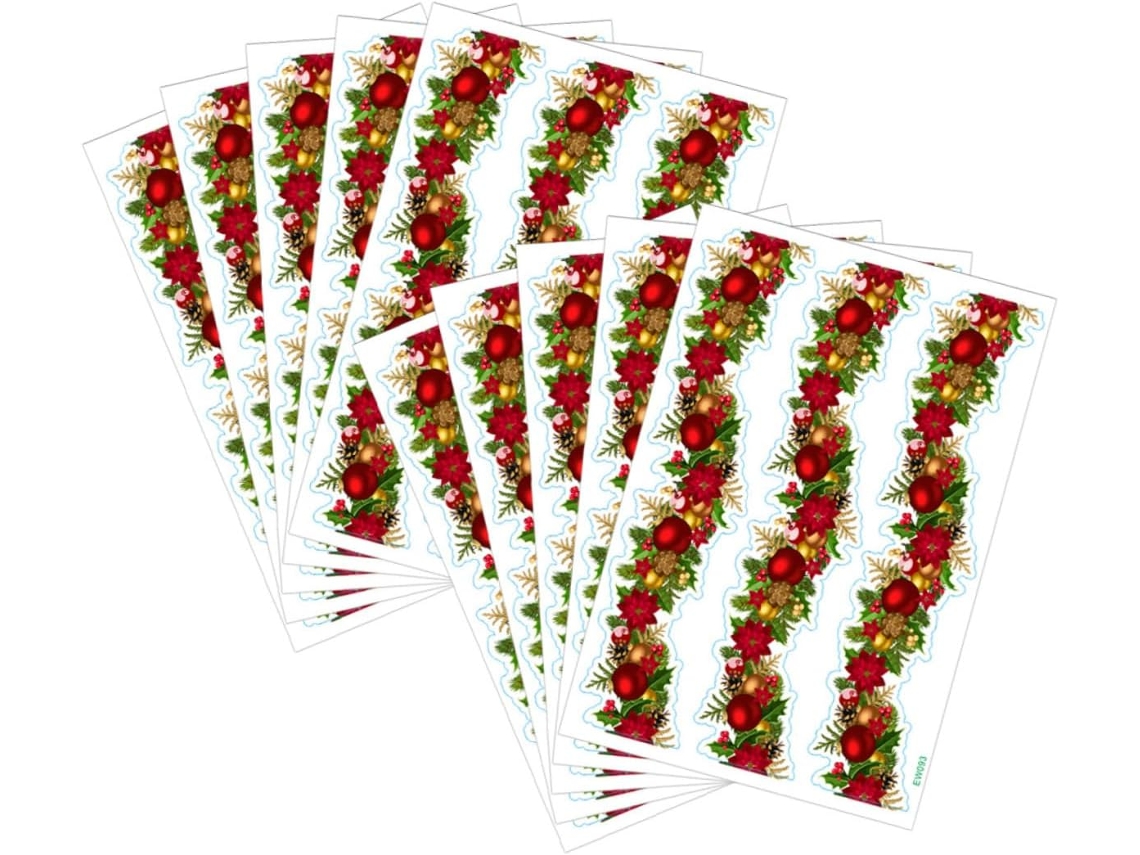 10 Piezas De Borde Navideño Autoadhesivo Para Paneles De Exhibición