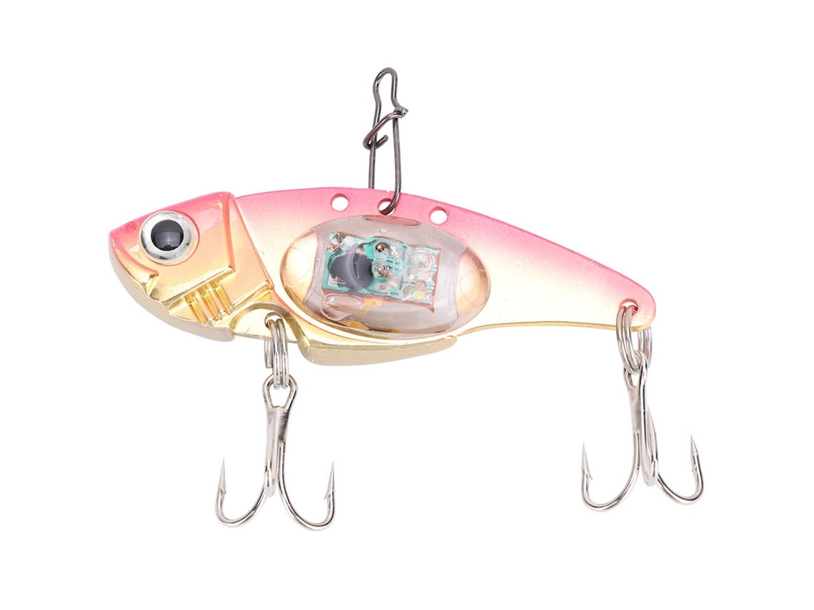 2026rebe-señuelo Artificial De Pesca Con Led Submarino Metálico 3d Lifelike Anzuelo Triple Rosa