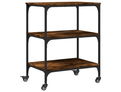Carrito de cocina madera ingeniería roble ahumado VIDAXL (60x41x76 cm)