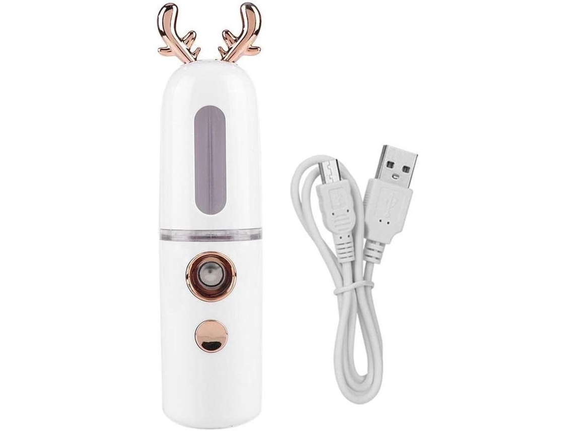 Vaporizador Facial Nanoiónico Portátil: Mini Vaporizador Facial Para Uso Doméstico, Con Un Bonito Diseño De Ciervo Y Modos De Agua Caliente Y Fría.