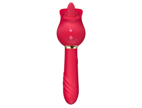 Rosa Vibrador Estiramiento Chupar Vibrador AV Varita Lengüeta Licker FPSP