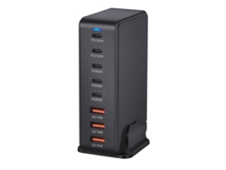 Estação De Carregamento 440w Hub 8 Portas Usb-c Gan3 Carregamento Rápido Multiplataforma Para Celulares/notebooks