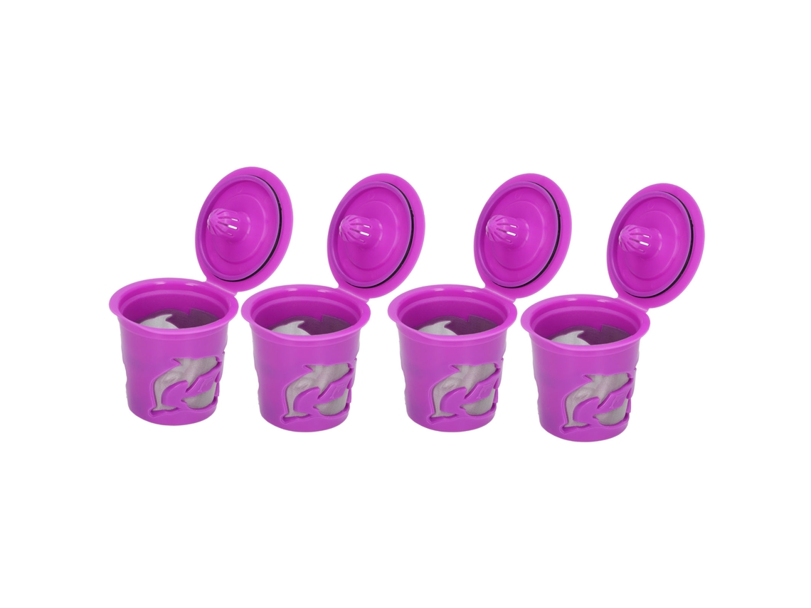 4pcs Cápsulas De Café Recarregáveis Reutilizáveis 100ml Com Filtro Para Máquinas De Café