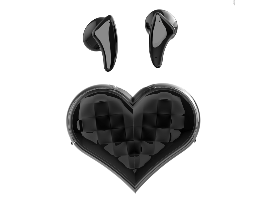 Auriculares Bluetooth 5.4 (negros), Diseño En Forma De Corazón, Micrófono Hd.